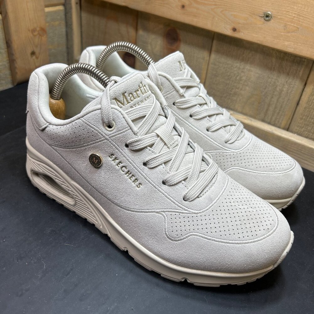 Martha Stewart X Skechers Womens Off White Retro Sneakers Size 8